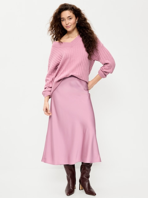 Satin A-Line Maxi Skirt