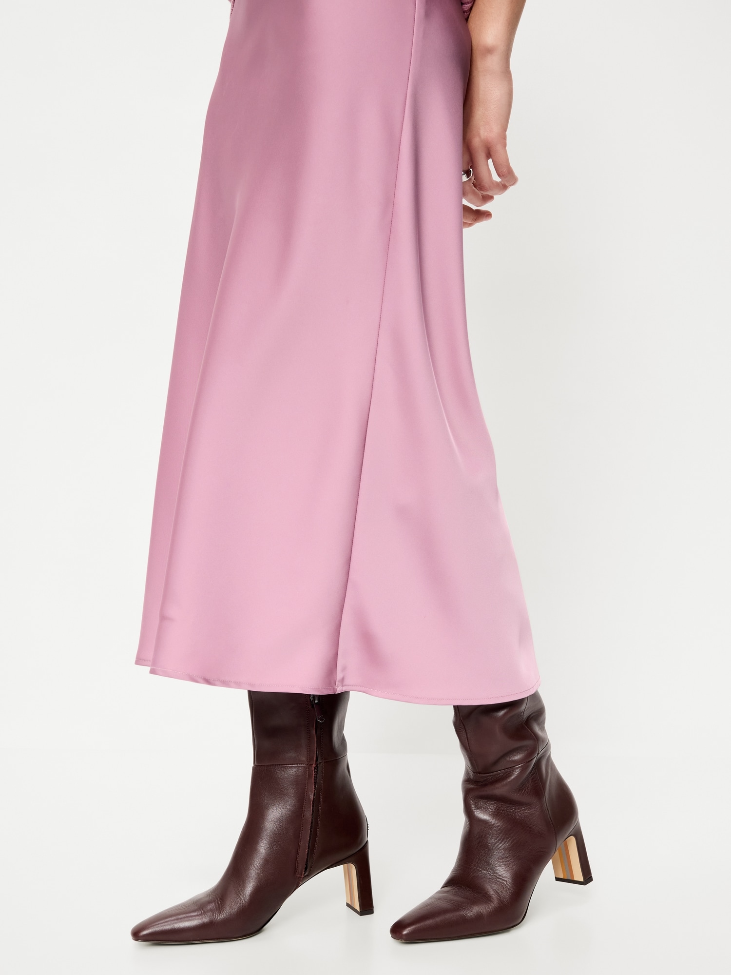 Satin A-Line Maxi Skirt