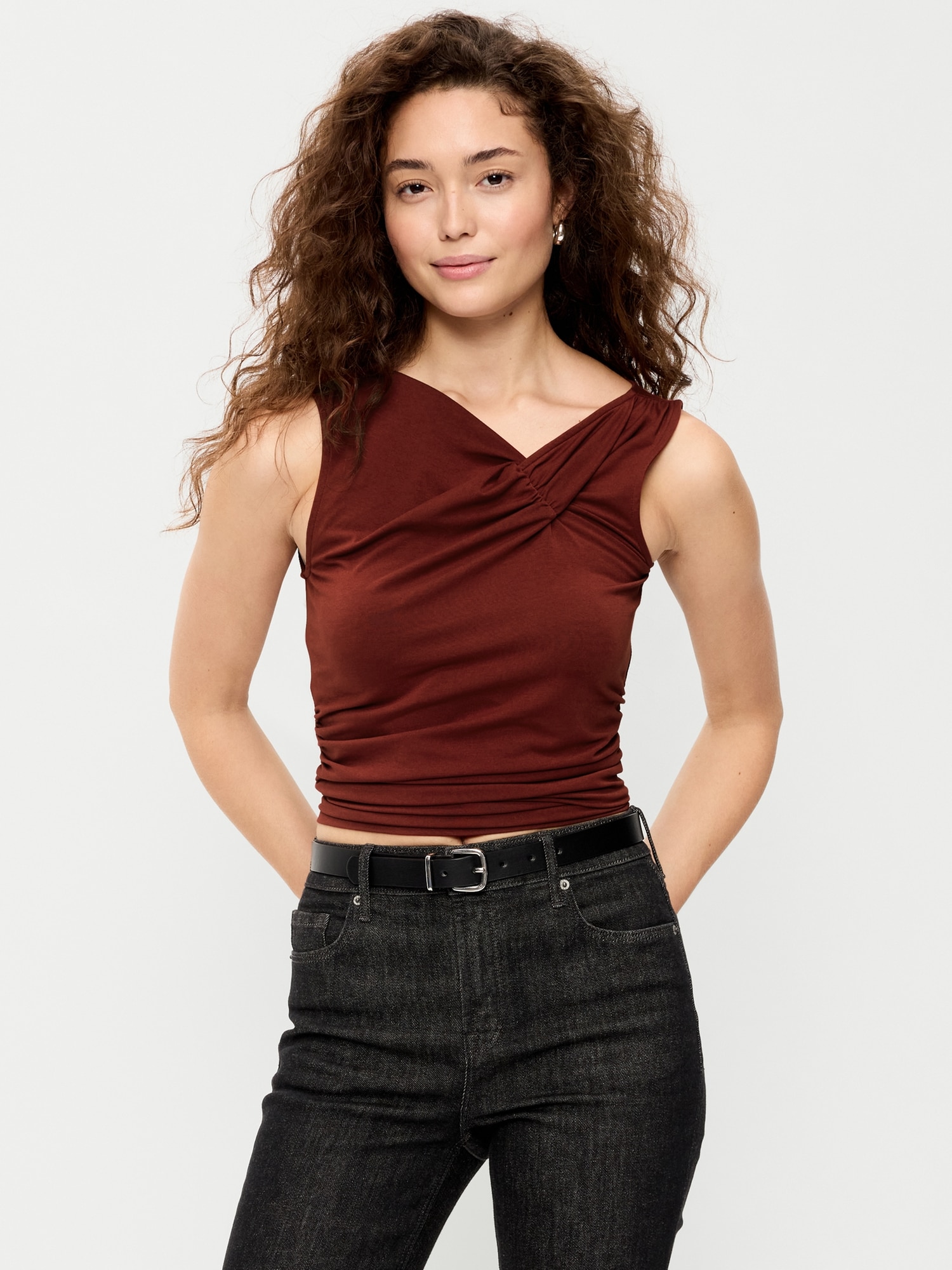Sleeveless Twist-Front Top