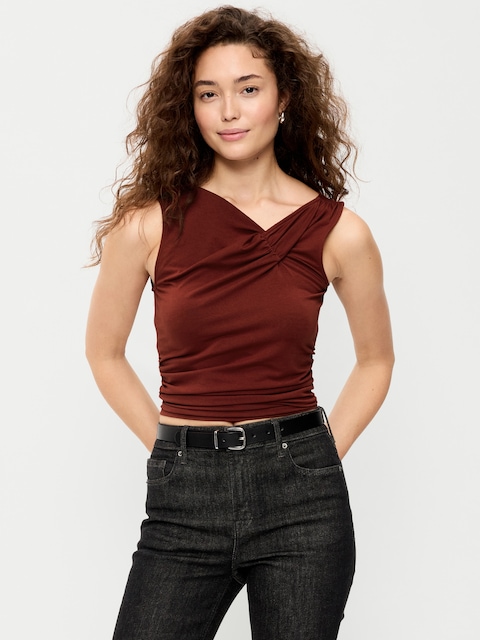 Sleeveless Twist-Front Top