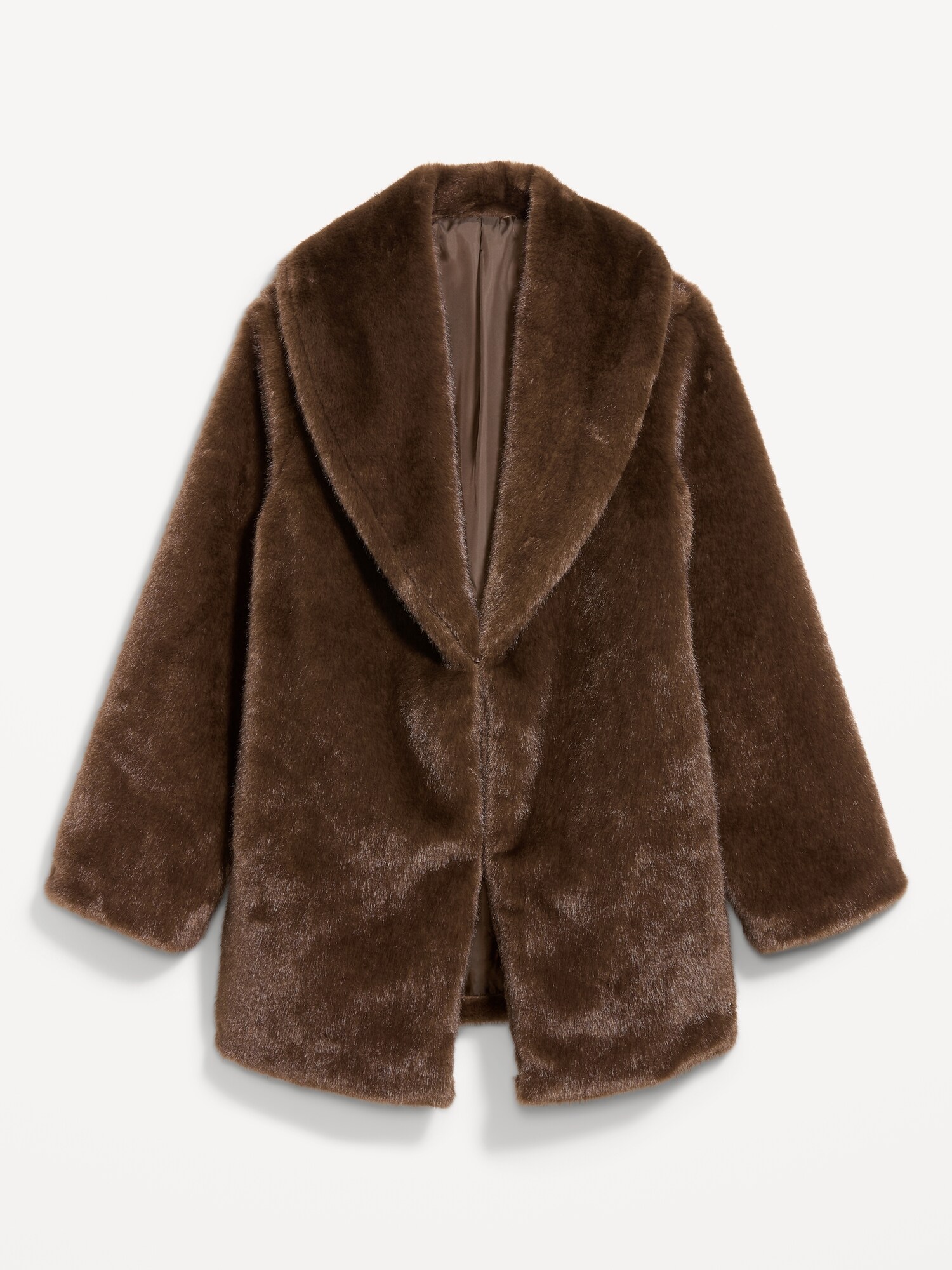 Женская куртка Old Navy Faux-Fur, цвет: Тёмный коричневый — фото 2