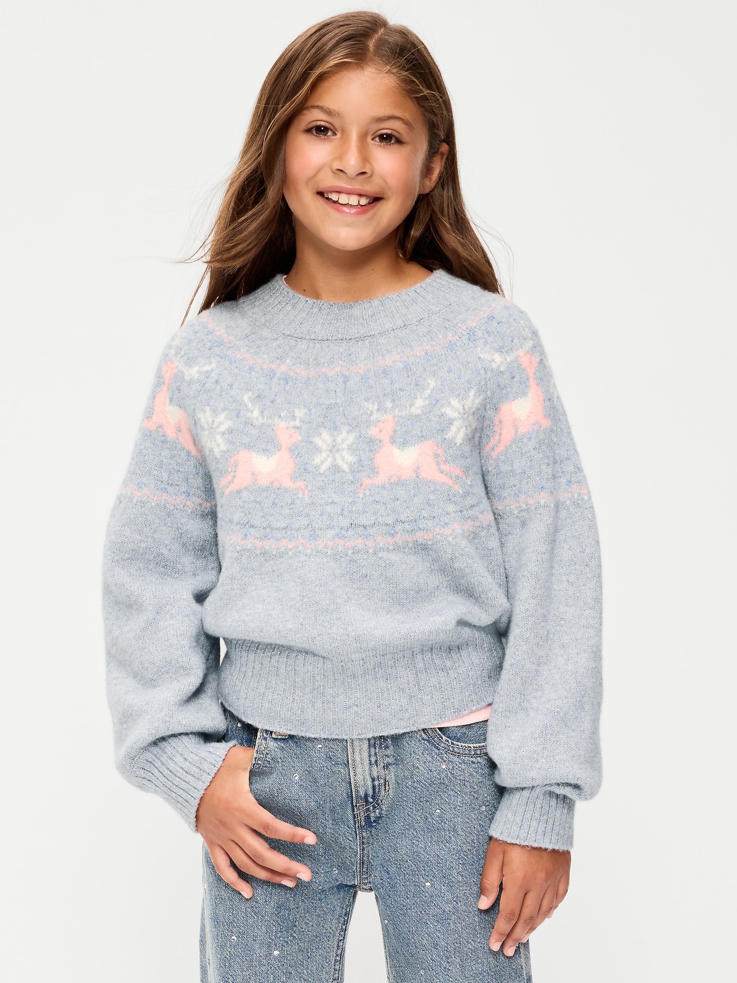 SoSoft Long-Sleeve Fair Isle Sweater for Girls