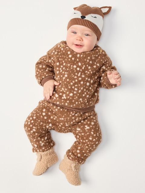 Printed Sherpa Sweatshirt and Sweatpants Set for Baby