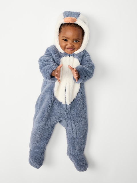 Critter Sherpa Hooded Footed One-Piece for Baby