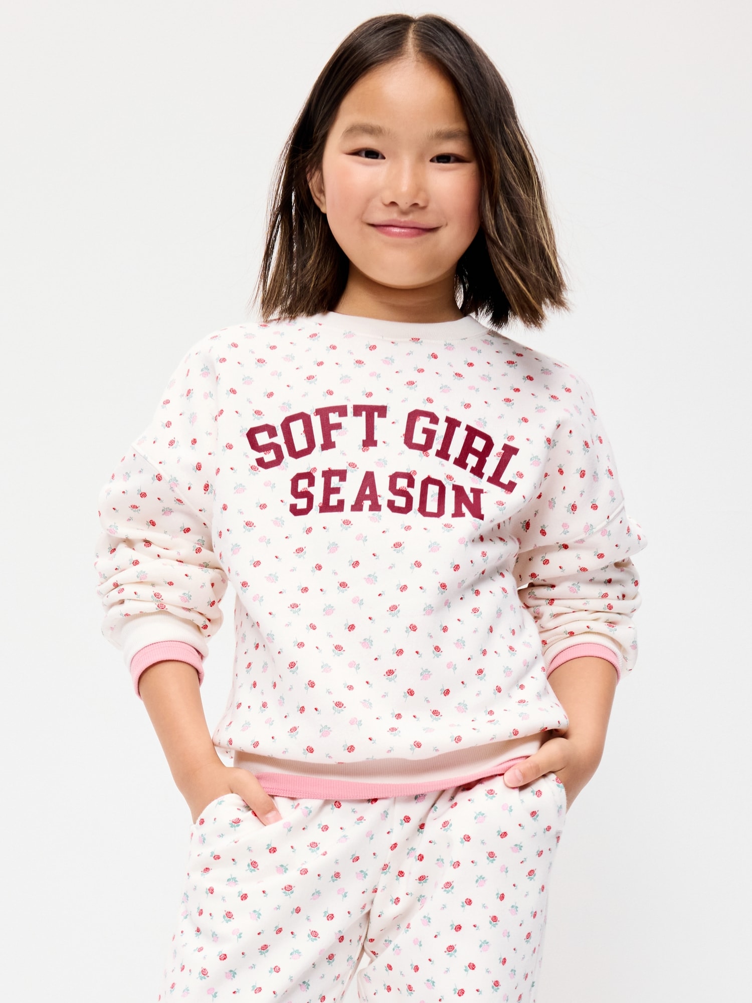 Oversized Long-Sleeve Tunic Sweatshirt for Girls