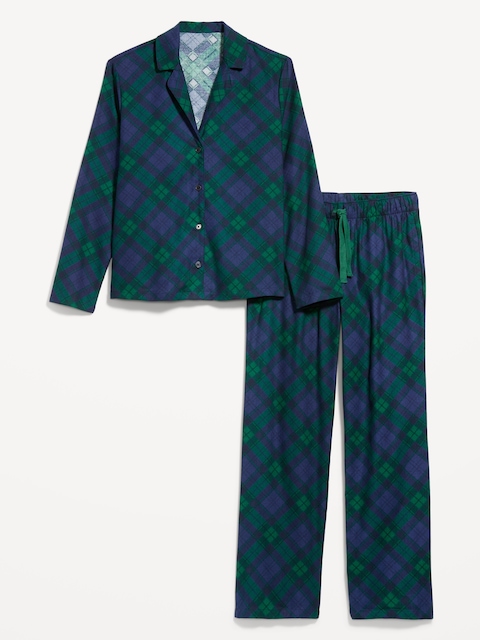 Printed Flannel Pajama Pant Set for Women