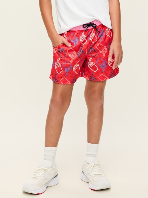 Printed Knee Length Mesh Shorts for Boys