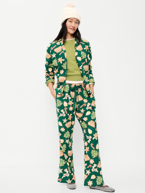 Printed Flannel Pajama Pant Set for Women