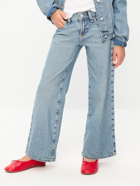Low-Rise Baggy Wide-Leg Jeans for Girls