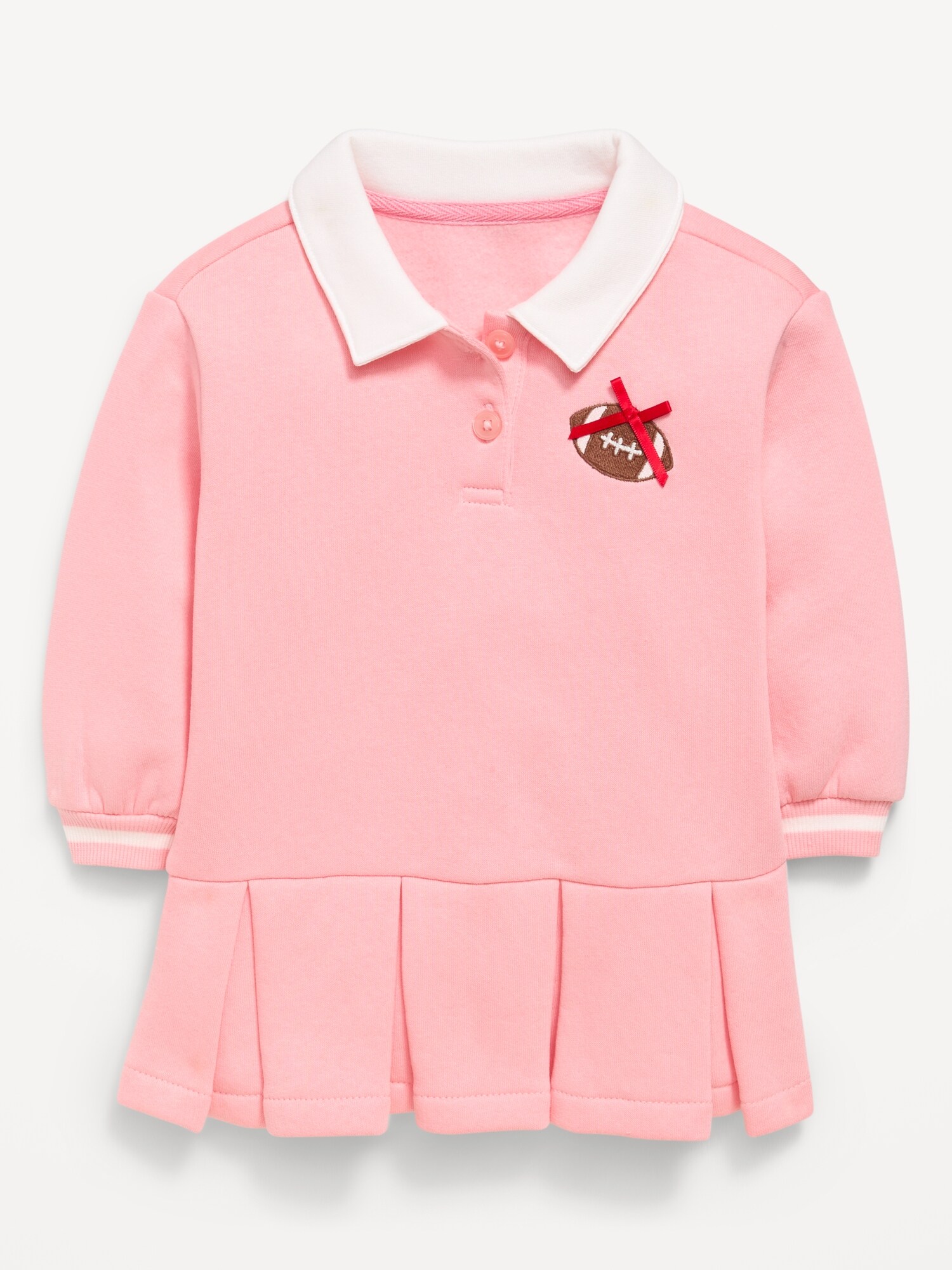 Платье Old Navy Long-Sleeve Collared Fleece Dress для малышей, цвет: Be Mine — фото 2