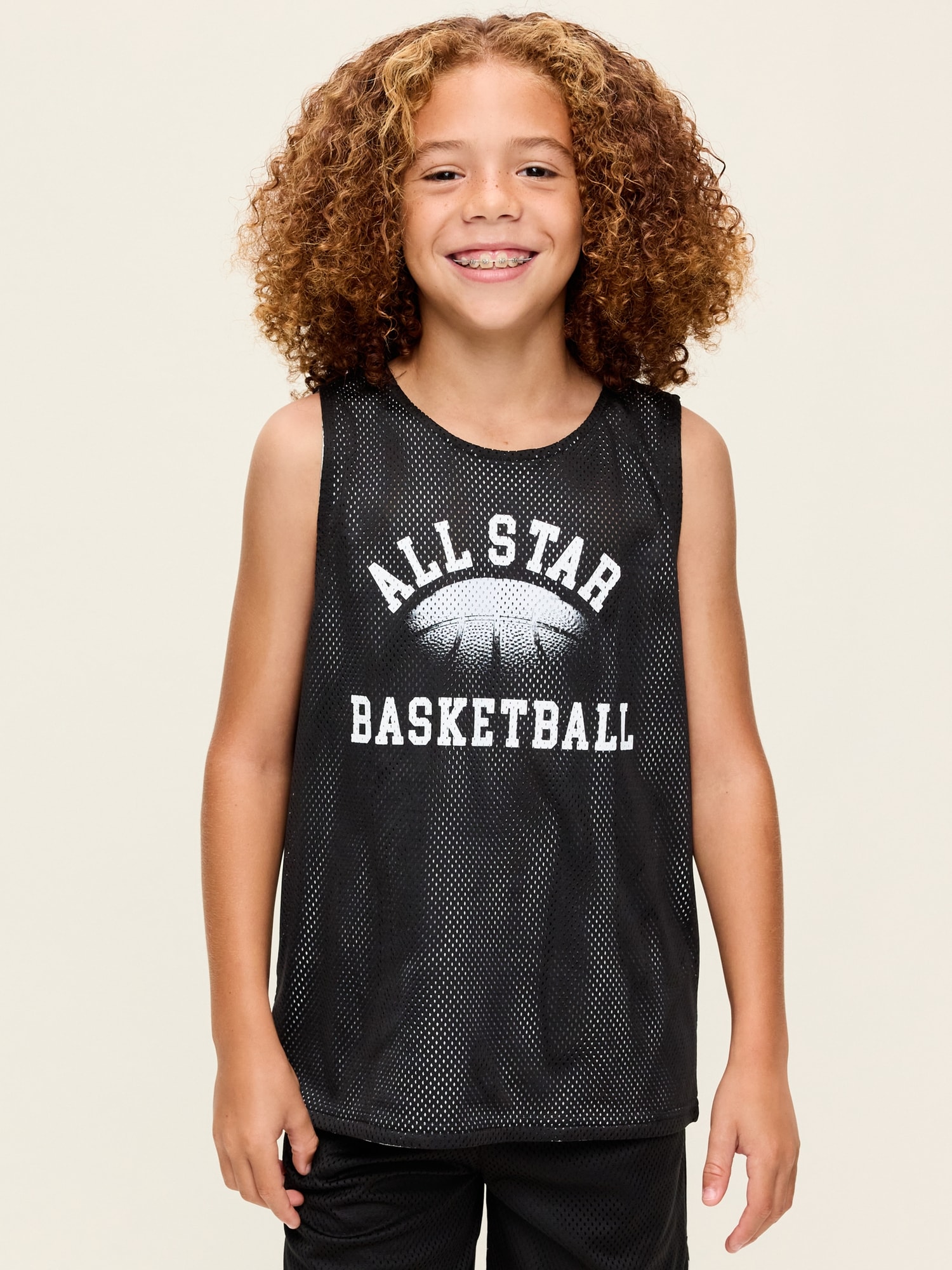 Oversized Mesh Reversible Tank Top for Boys