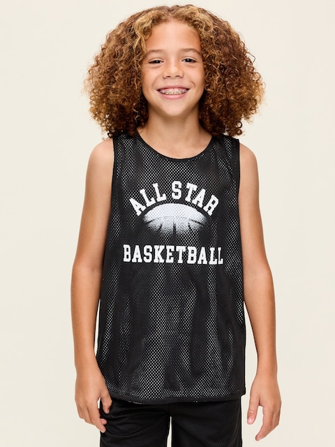 Oversized Mesh Reversible Tank Top for Boys