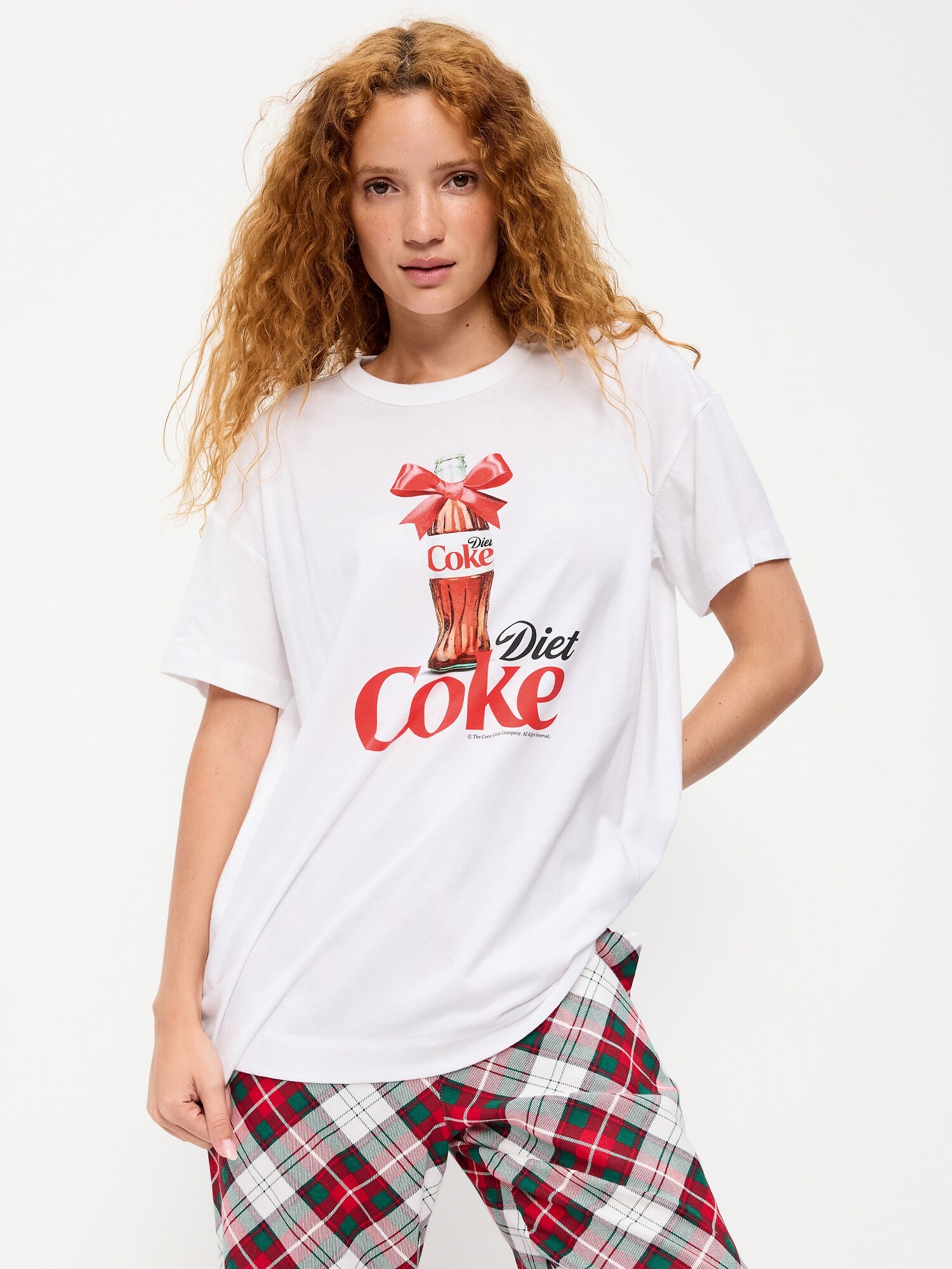 Женская удлинённая футболка-туника Old Navy Diet Coke оверсайз, цвет: Calla Lilies — фото 3