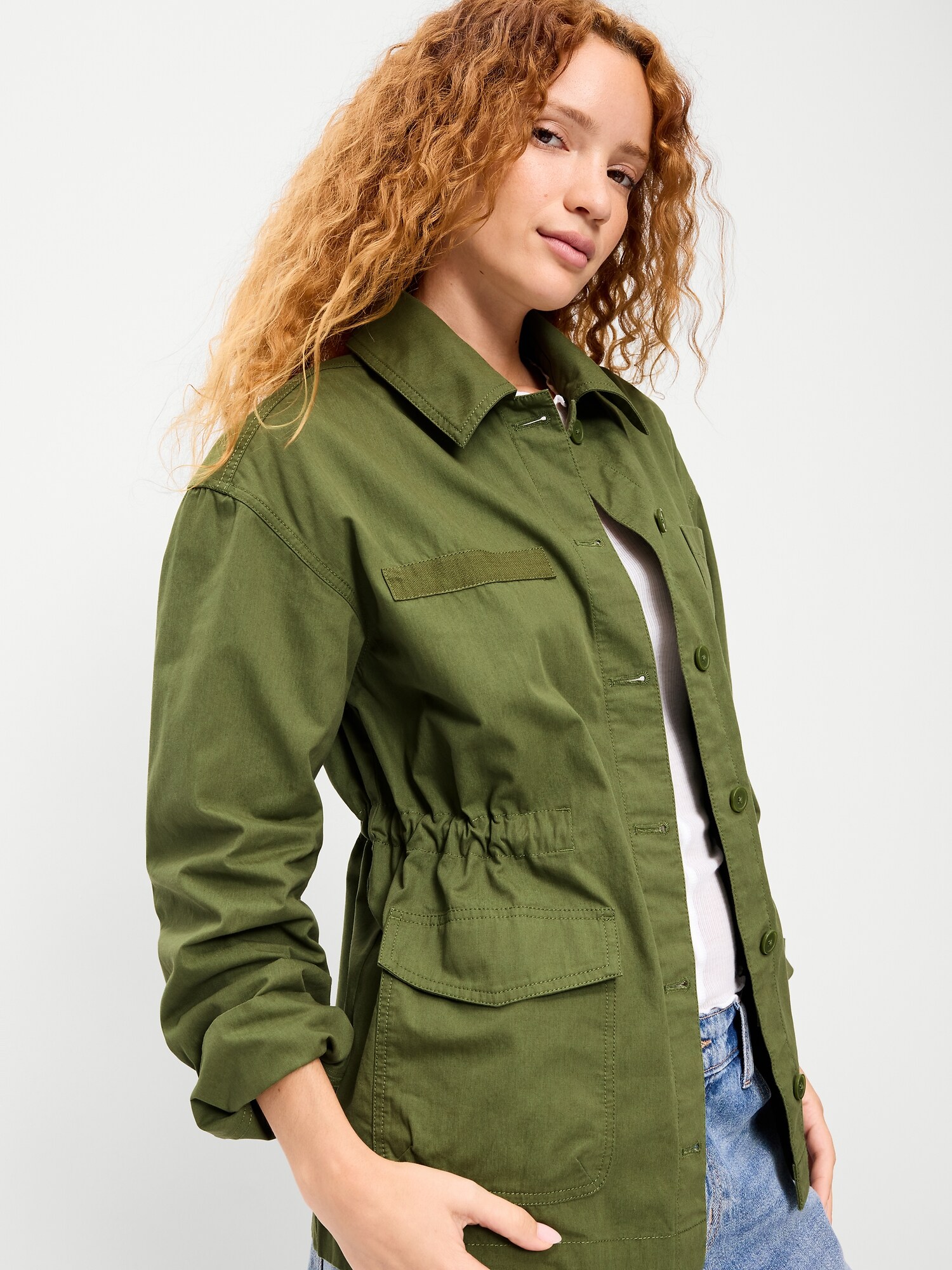 Женская куртка Old Navy Utility, цвет: Тёмно-зелёный — фото 6