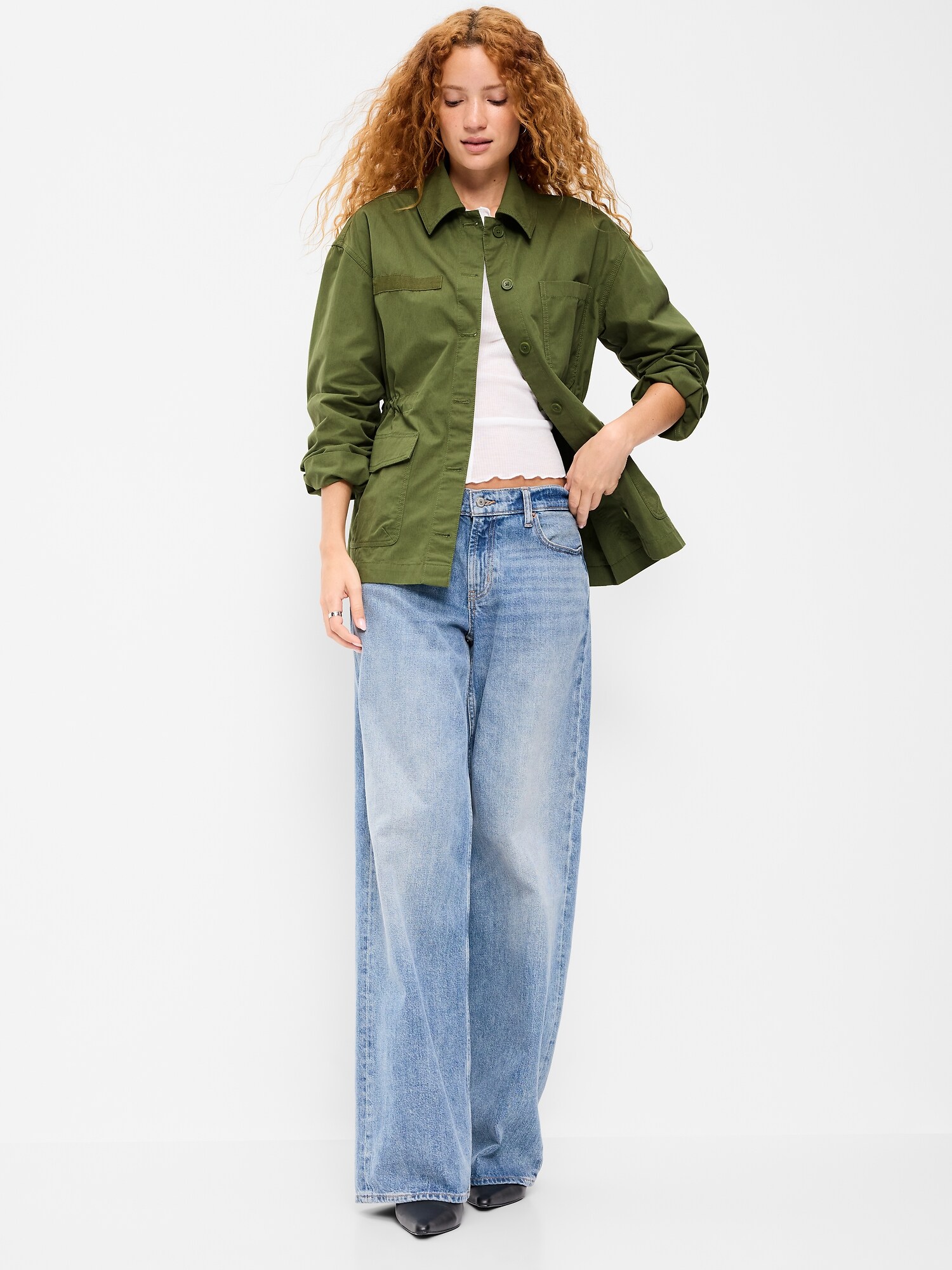 Женская куртка Old Navy Utility, цвет: Тёмно-зелёный — фото 3