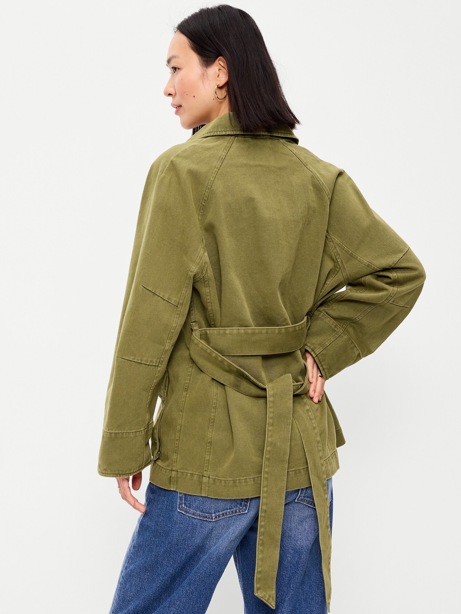 Женская куртка Old Navy Belted Utility, цвет: Зелёный — фото 2