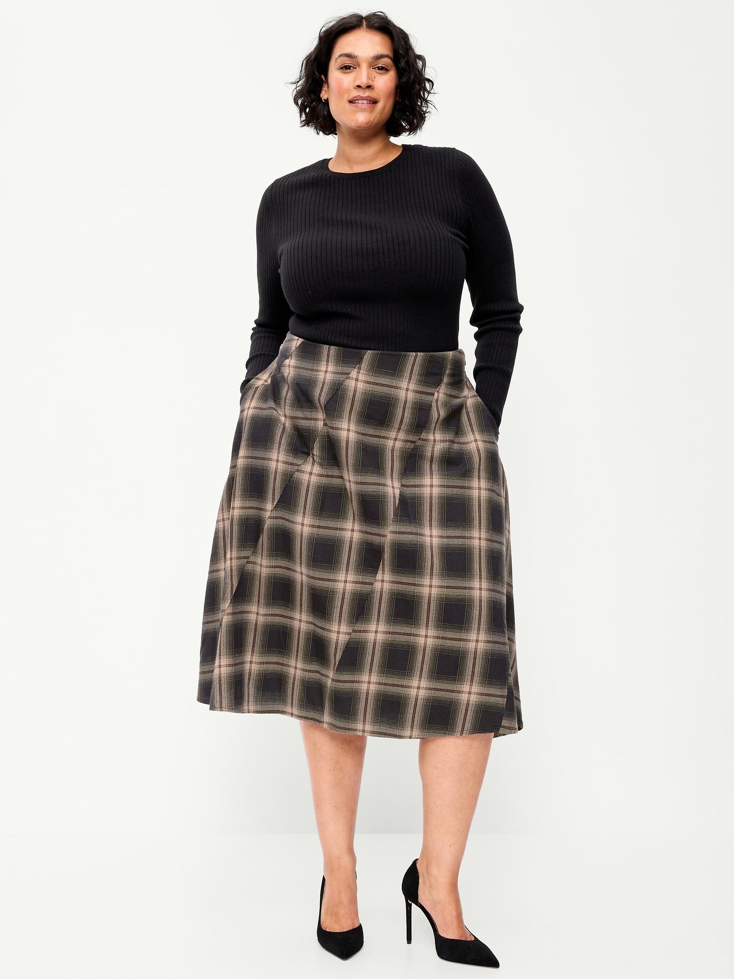 Plaid Midi Skirt