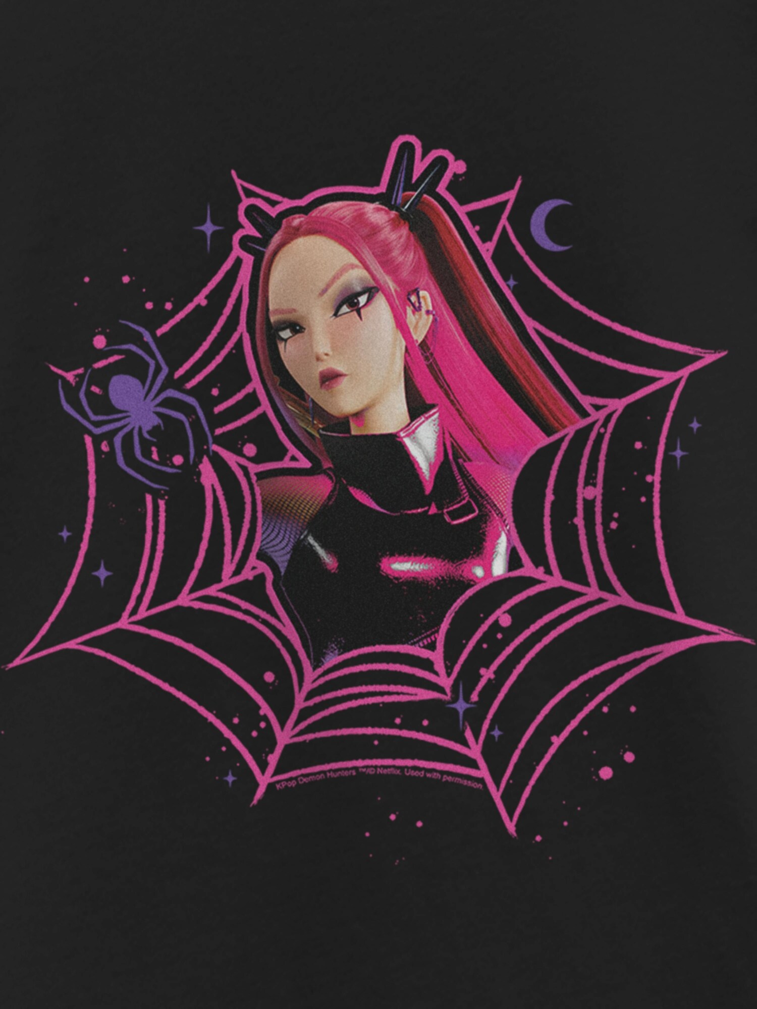 Детская футболка Old Navy KPop Demon Hunters Mira Web Girls Graphic TShirt, цвет: Чёрный — фото 2