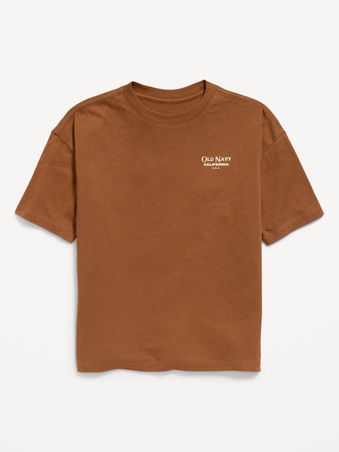 Oversized Short-Sleeve Logo Graphic T-Shirt for Boys