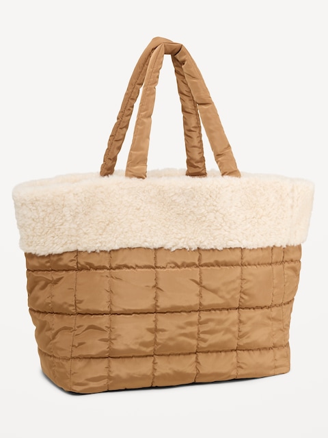 Active Puffer Large Sherpa-Lined Tote