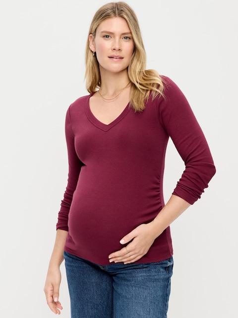 Maternity Snug Long-Sleeve V-Neck T-Shirt