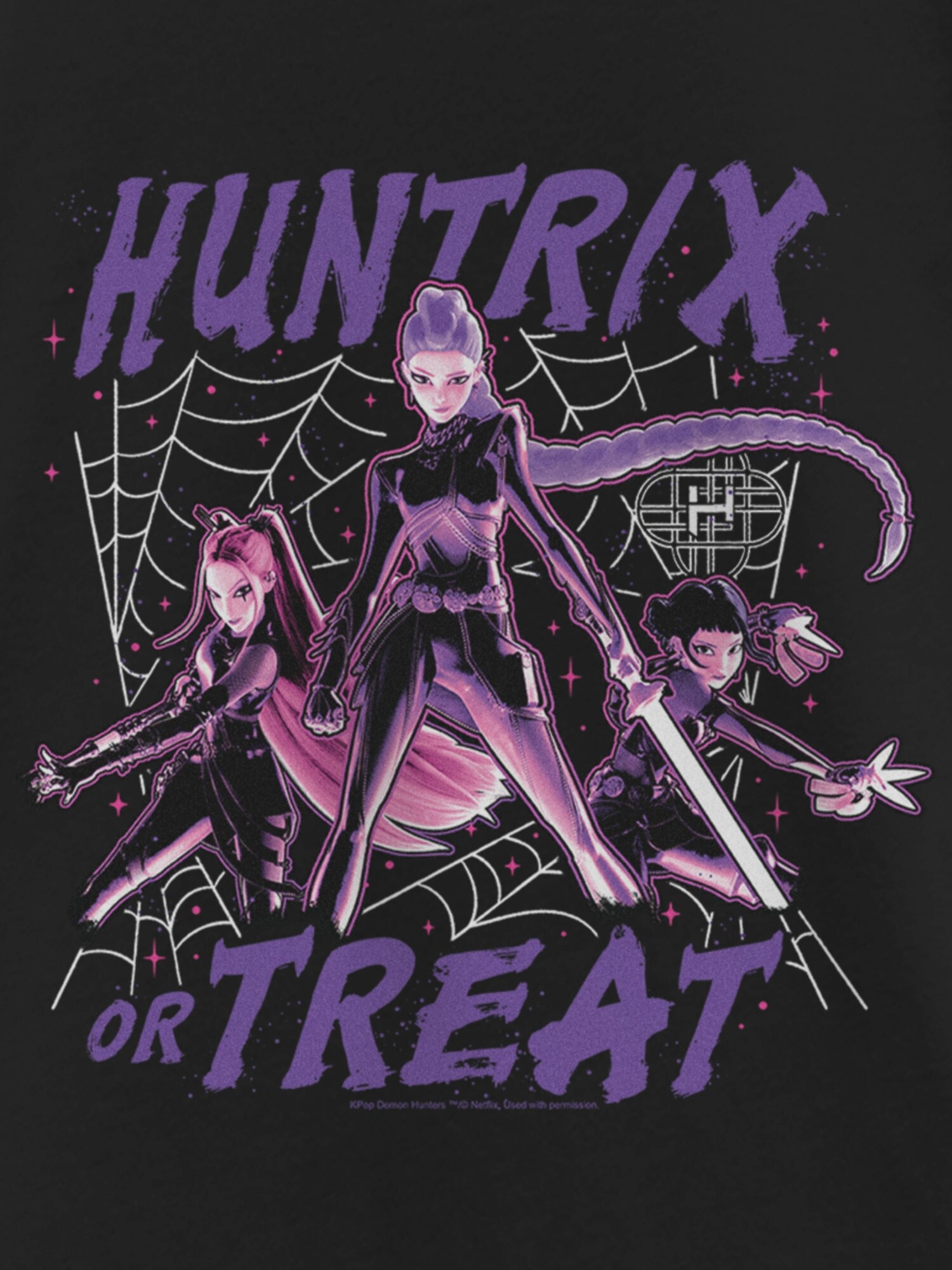 Детская футболка Old Navy KPop Demon Hunters Huntrix Or Treat Girls Graphic TShirt, цвет: Чёрный — фото 2