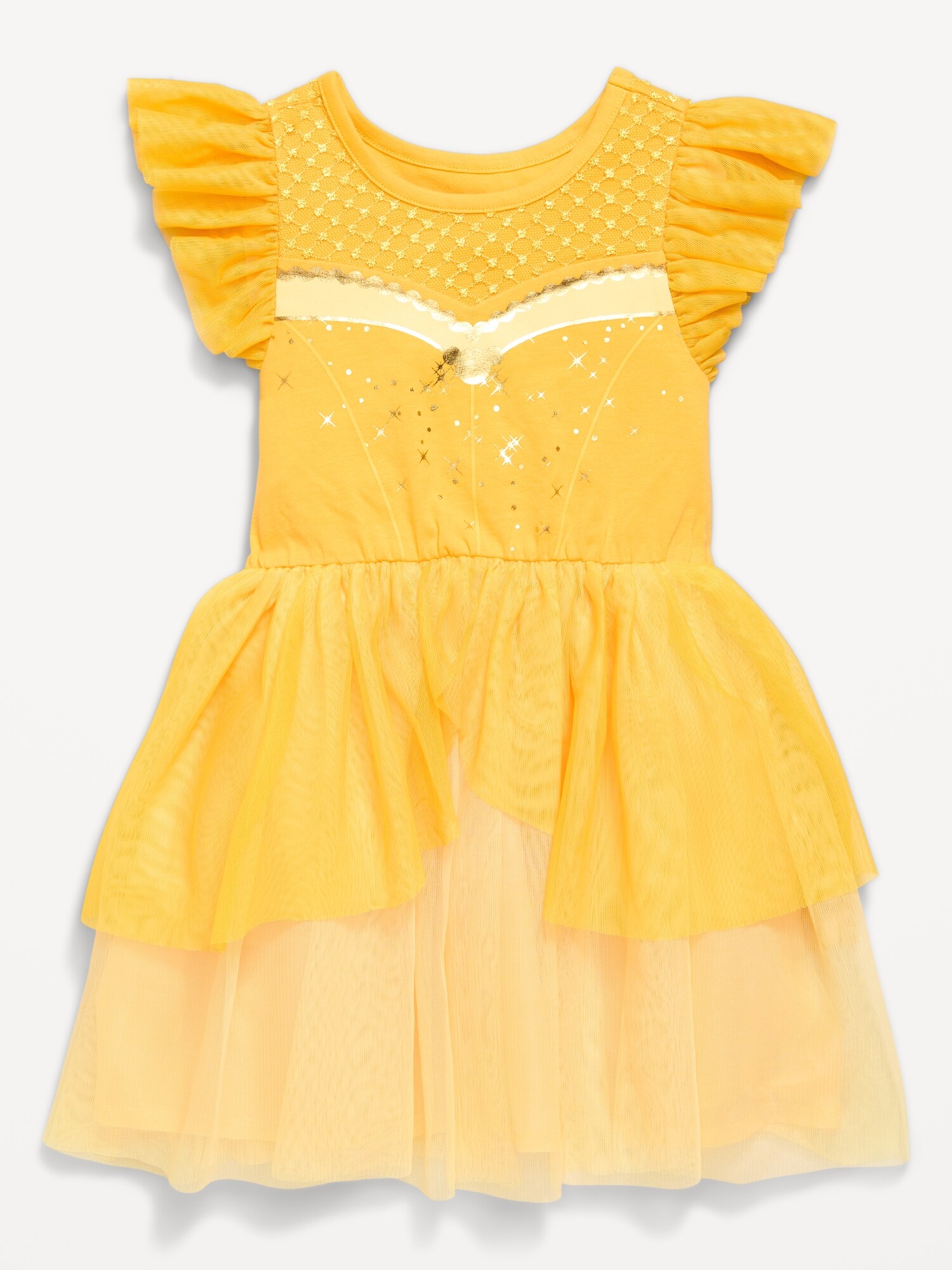 Детское платье-пачка Old Navy Disney Princess с короткими рукавами для девочек-малышей, цвет: Belle — фото 2