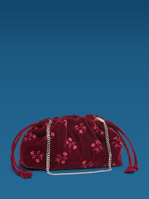 Old Navy x Altuzarra Velvet Drawstring Baguette Bag | Old Navy