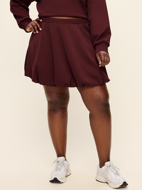 Dynamic Fleece Pique Bubble-Hem Skirt