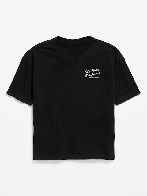 Oversized Short-Sleeve Logo Graphic T-Shirt for Boys