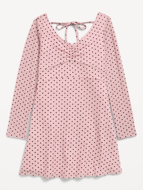 Fit and Flare Polka-Dot Mesh Dress for Girls