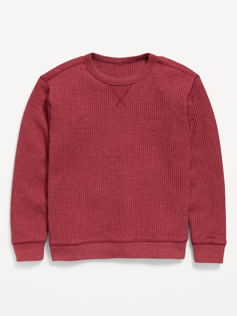 Long-Sleeve Waffle Knit T-Shirt for Boys