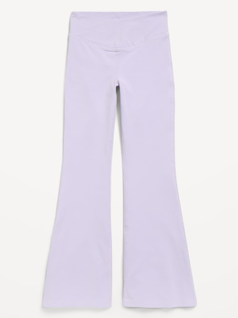 High-Waisted PowerChill Crossover Flared Leggings for Girls