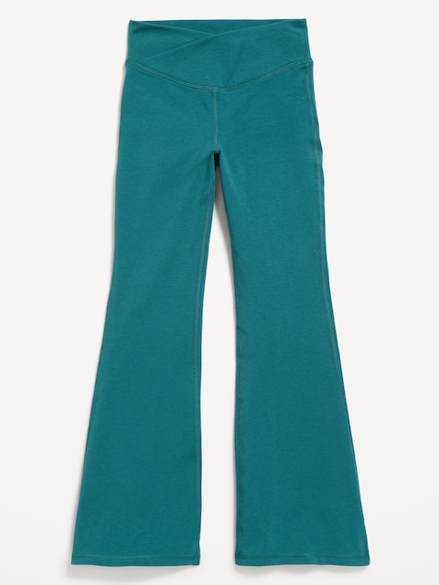 High-Waisted PowerChill Crossover Flared Leggings for Girls