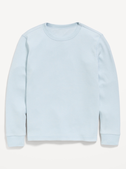 Long-Sleeve Waffle-Knit T-Shirt for Boys
