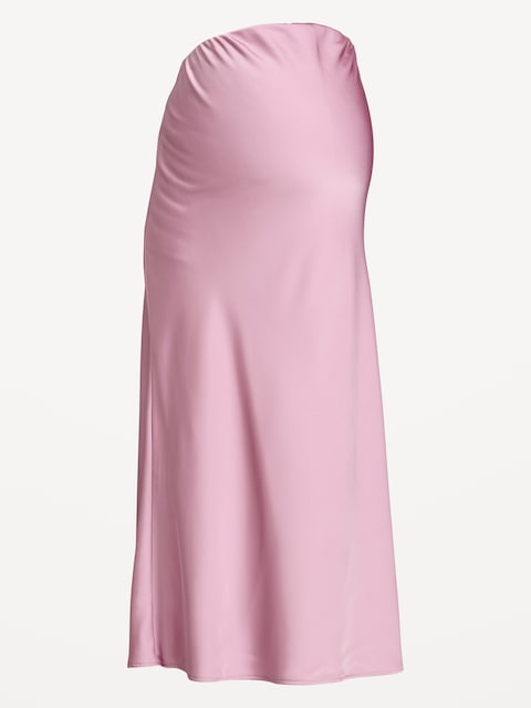 Maternity Satin A-Line Maxi Skirt