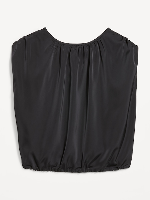 Boatneck Drapey Bubble-Hem Top