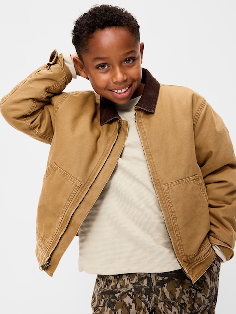 Loose Canvas Barn Jacket for Boys