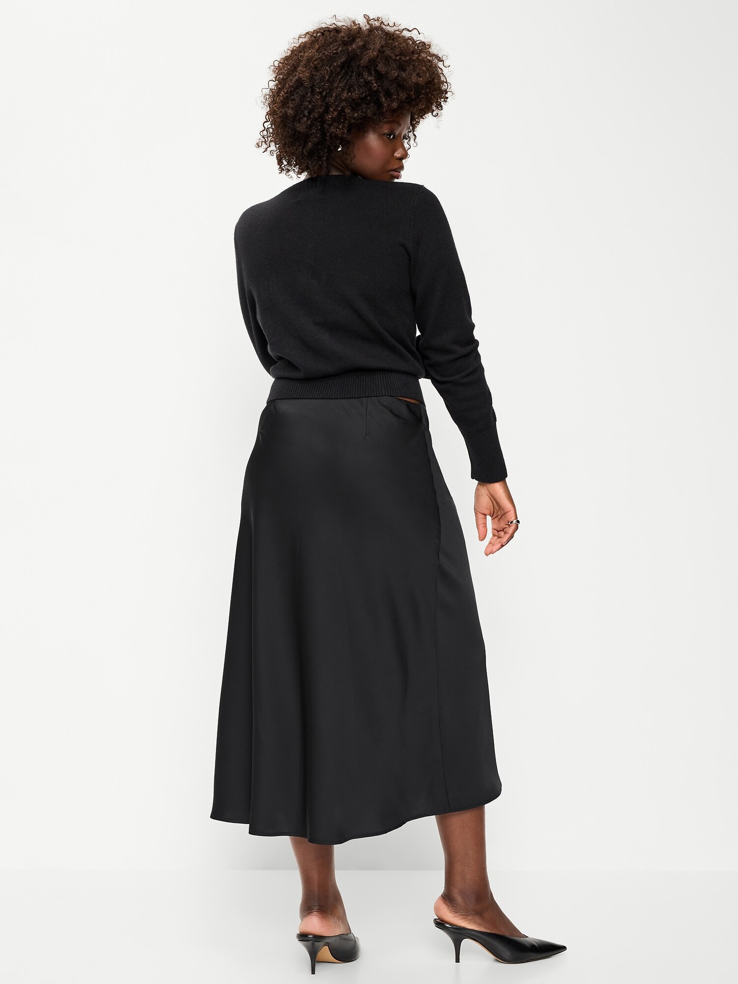 Женская юбка Old Navy Satin A-Line Maxi, цвет: Чёрный — фото 6