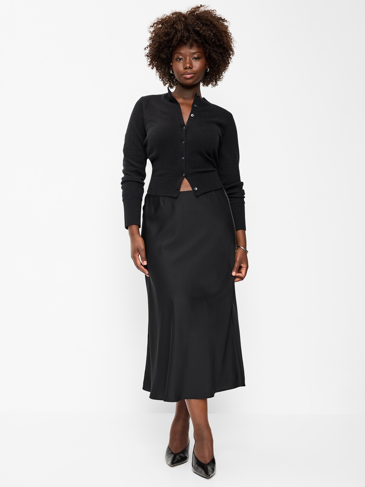 Женская юбка Old Navy Satin A-Line Maxi, цвет: Чёрный — фото 5