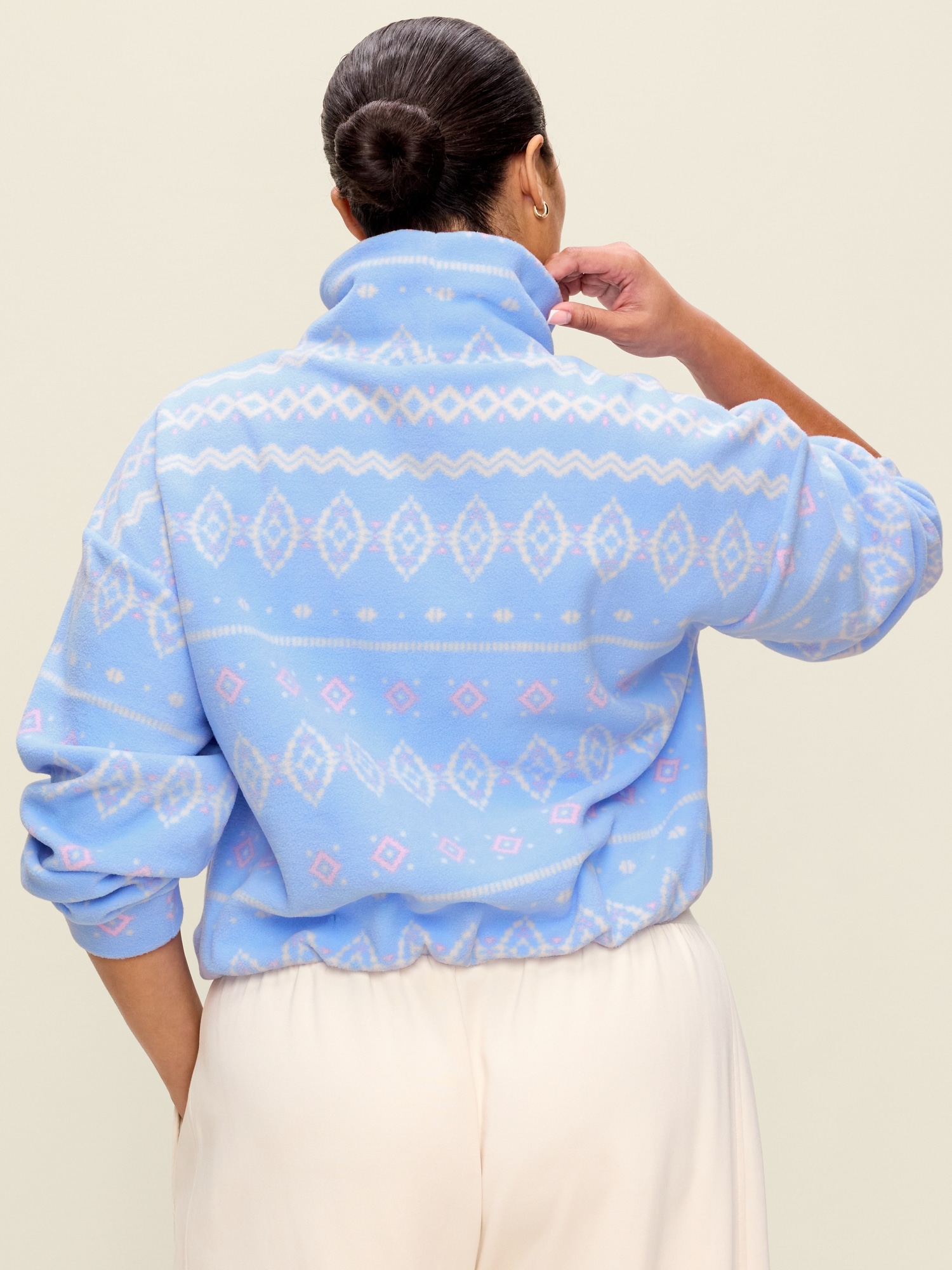 Performance Fleece Bubble-Hem Popover
