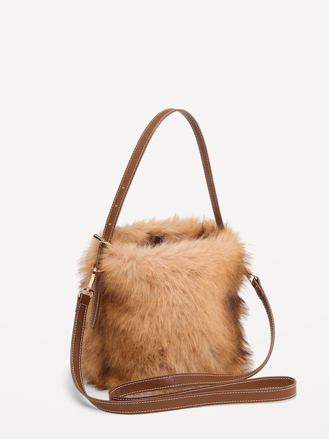 Small Faux-Fur Bucket Bag