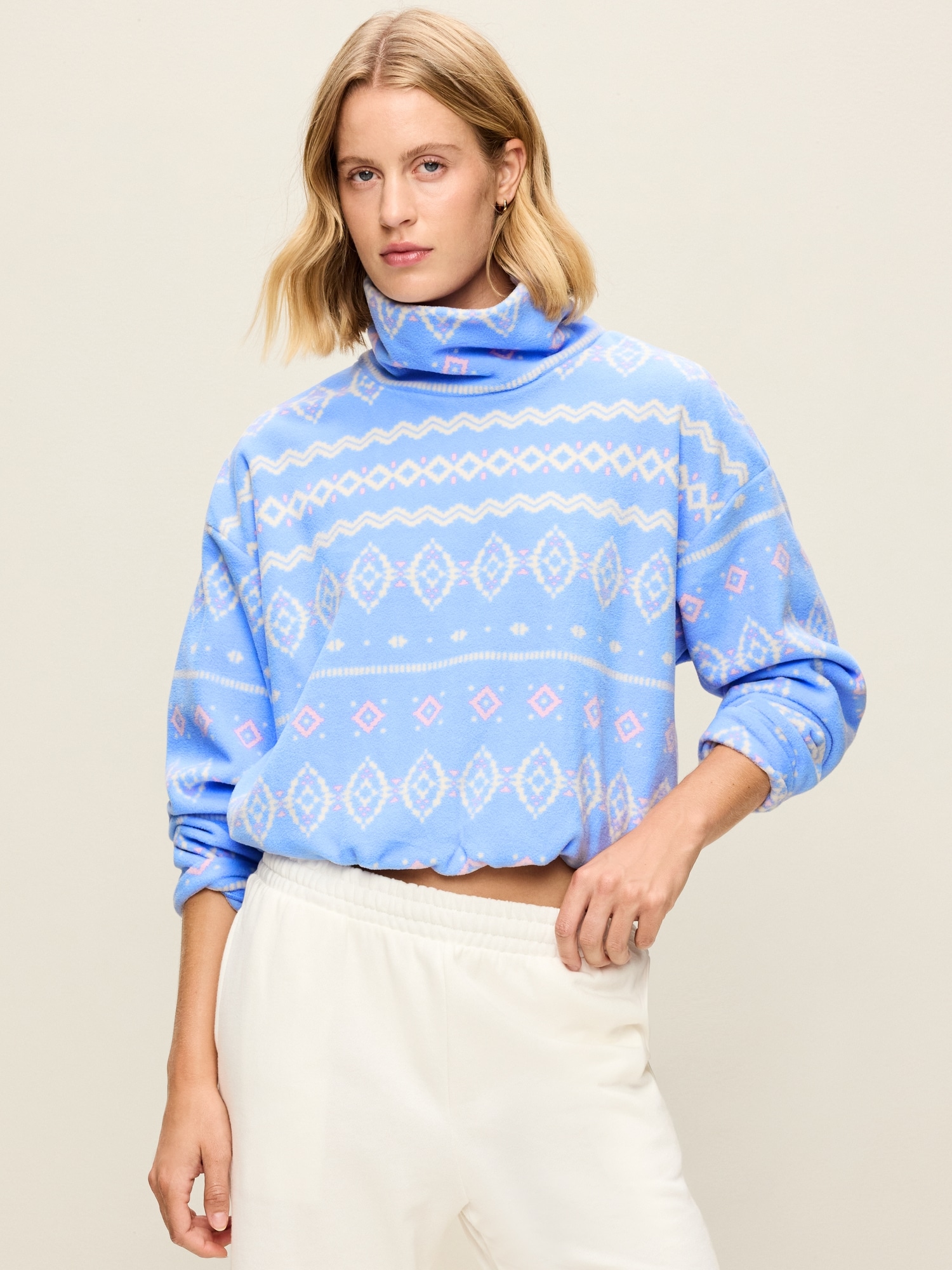 Performance Fleece Bubble-Hem Popover