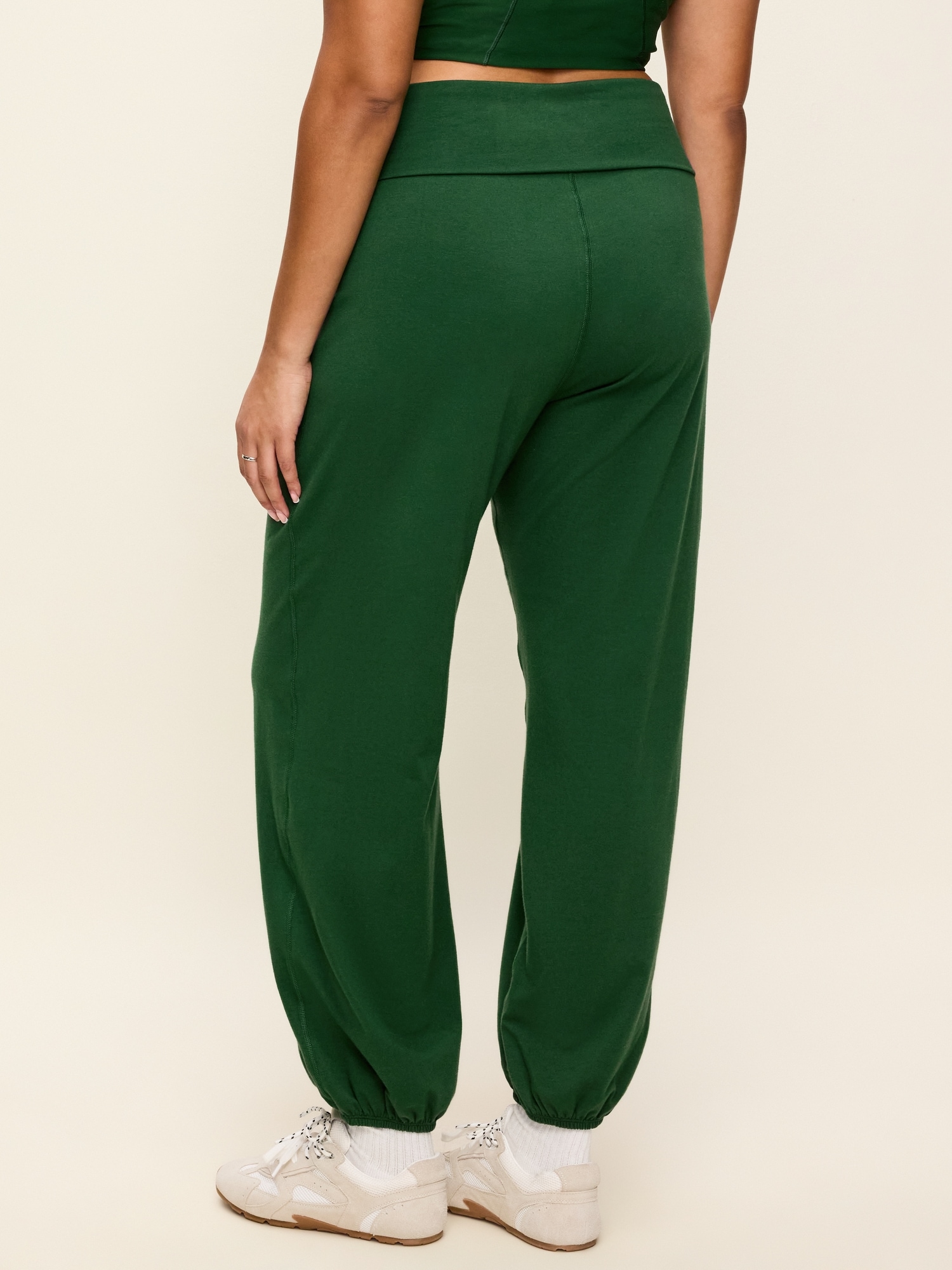 Fold-Over Waist Fitted Joggers