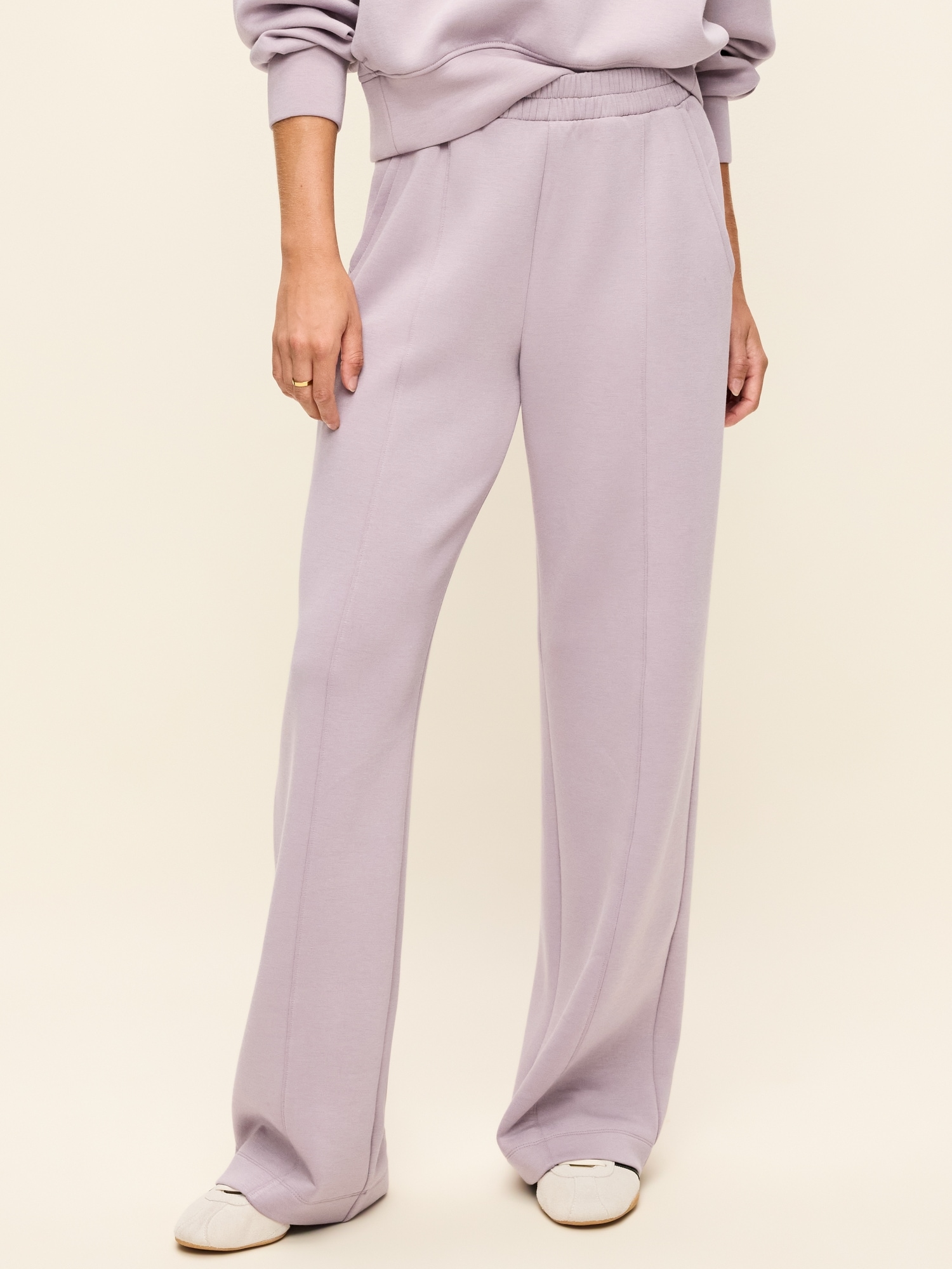High-Waisted Bounce Fleece Wide-Leg Sweatpants