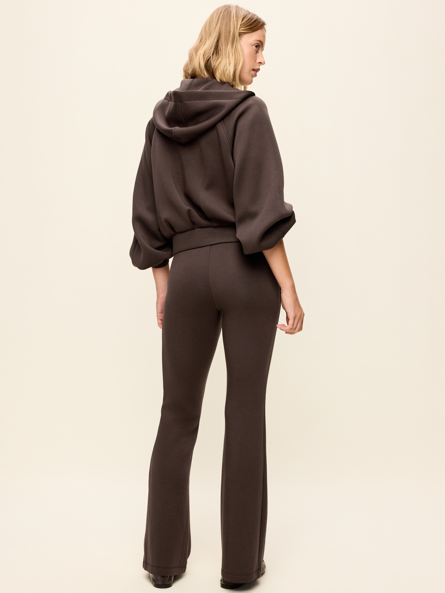 High-Waisted Bounce Fleece Flare-Leg Sweatpants
