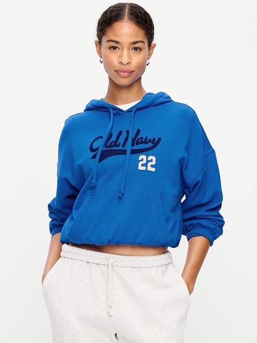 SoComfy Bubble-Hem Hoodie Sweatshirt