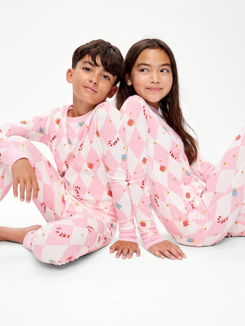 Gender-Neutral Snug-Fit Graphic Pajama Set for Kids