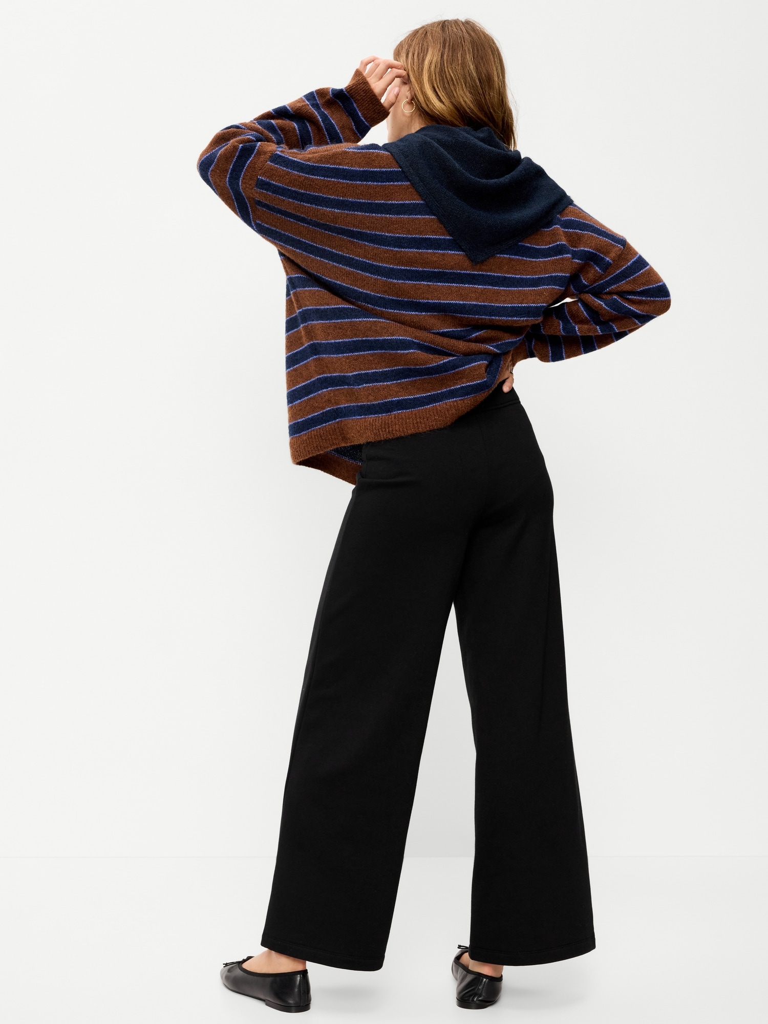 High-Waisted Fleece Wide-Leg Leggings