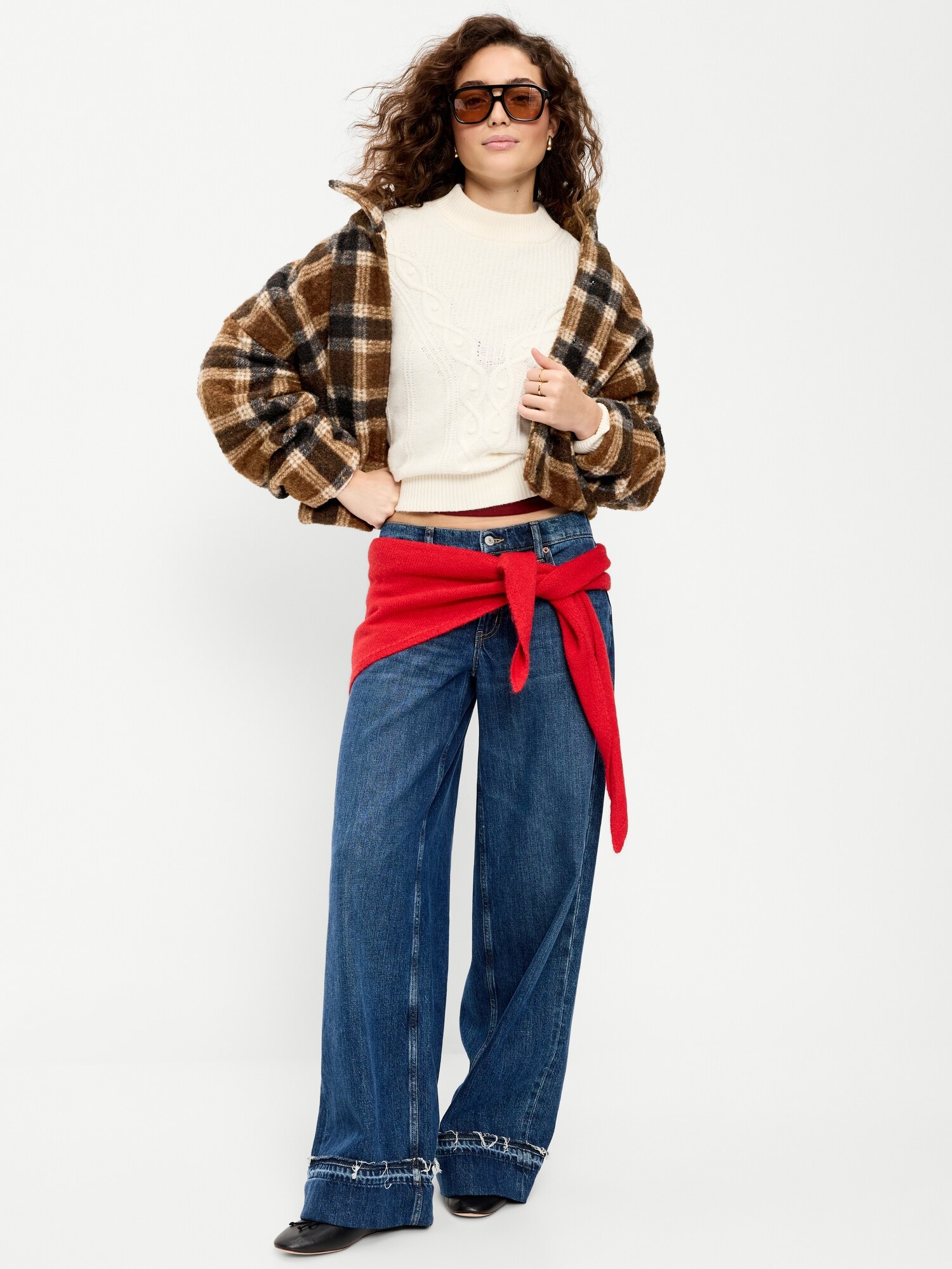Женская куртка Old Navy в клетку, цвет: Коричневый клетчатый — фото 3